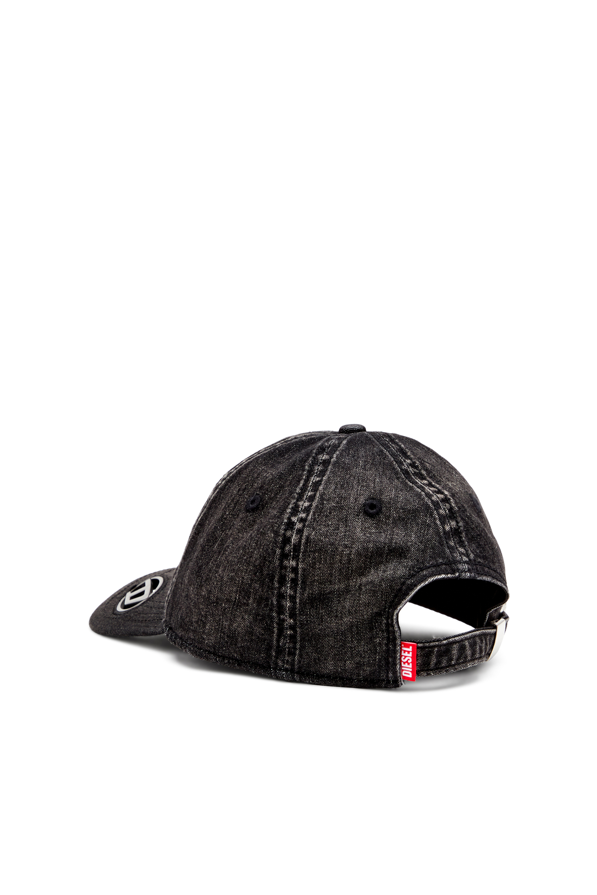 Diesel - C-EWAN-PLAK, Man's Light black stretch denim cap in Black - 3